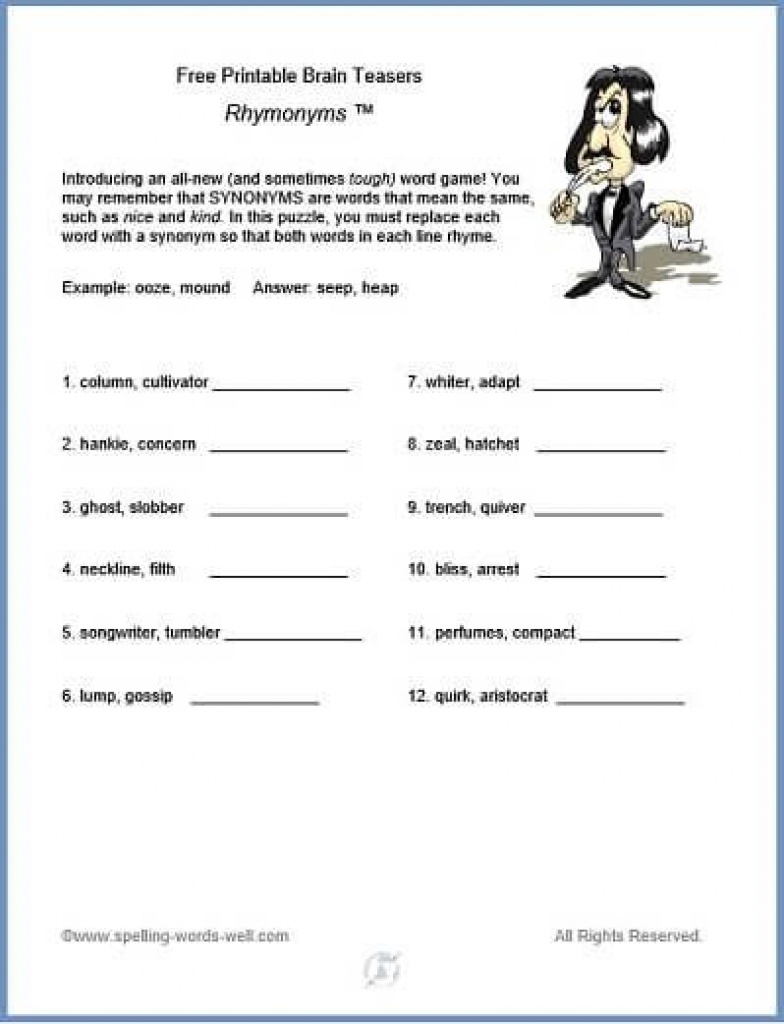 Brain Teaser Printable Games For Adults