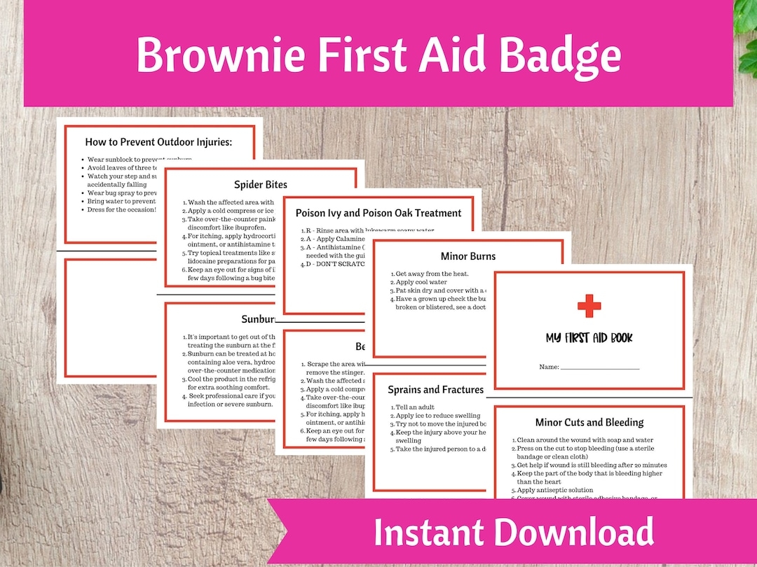 Brownie First Aid Badge Activity Kit Girls Scout Troop Organizer 