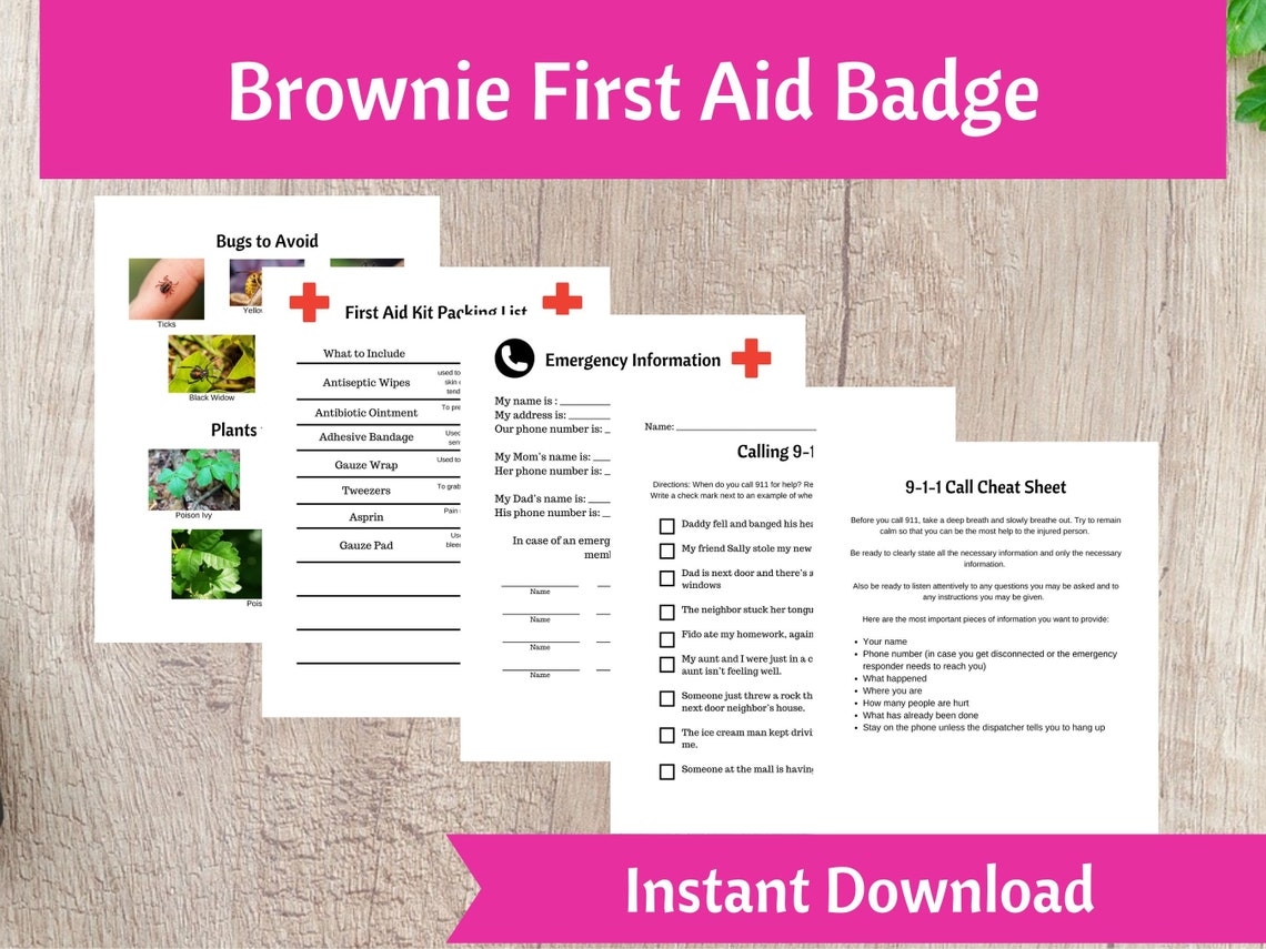 Brownie First Aid Badge Activity Kit Girls Scout Troop Organizer 