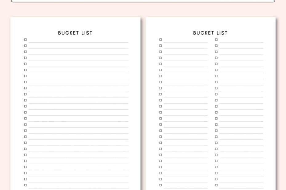 Bucket List Printable Template Printable Templates Online By Paul