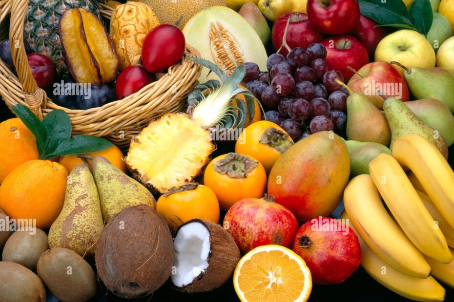 Bunch Of Fruit Stock Photo Alamy