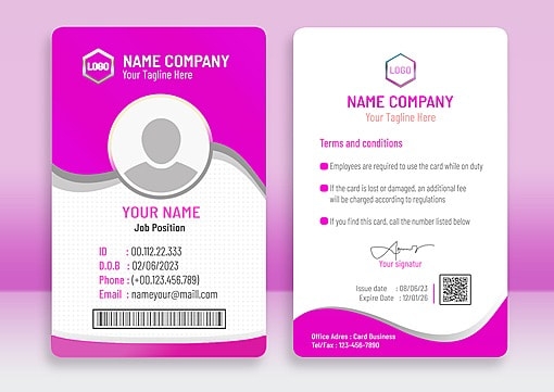 Business Id Card Template Pink Template Download On Pngtree
