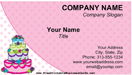Cake Business Card Cake Business Cards Free Business Card Templates