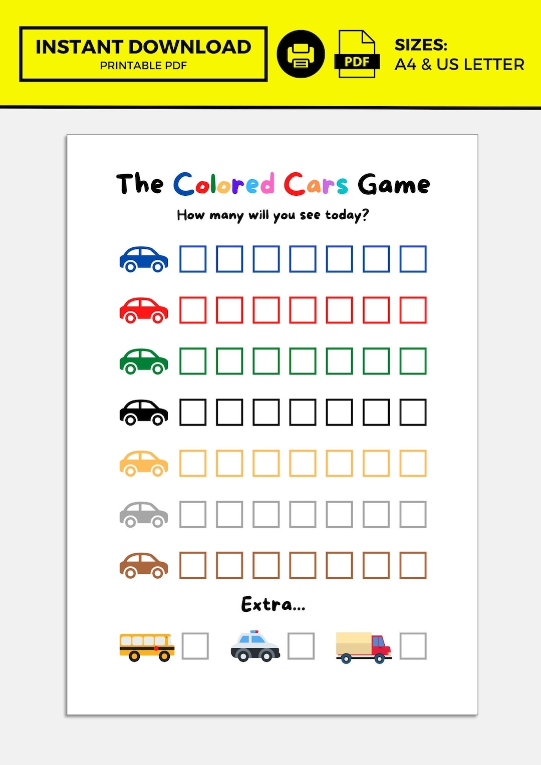 car activities printable