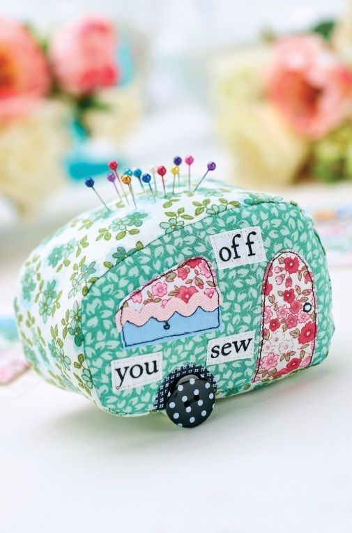 Caravan Patchwork Pincushion Suitcase Tag Templates Free Card 