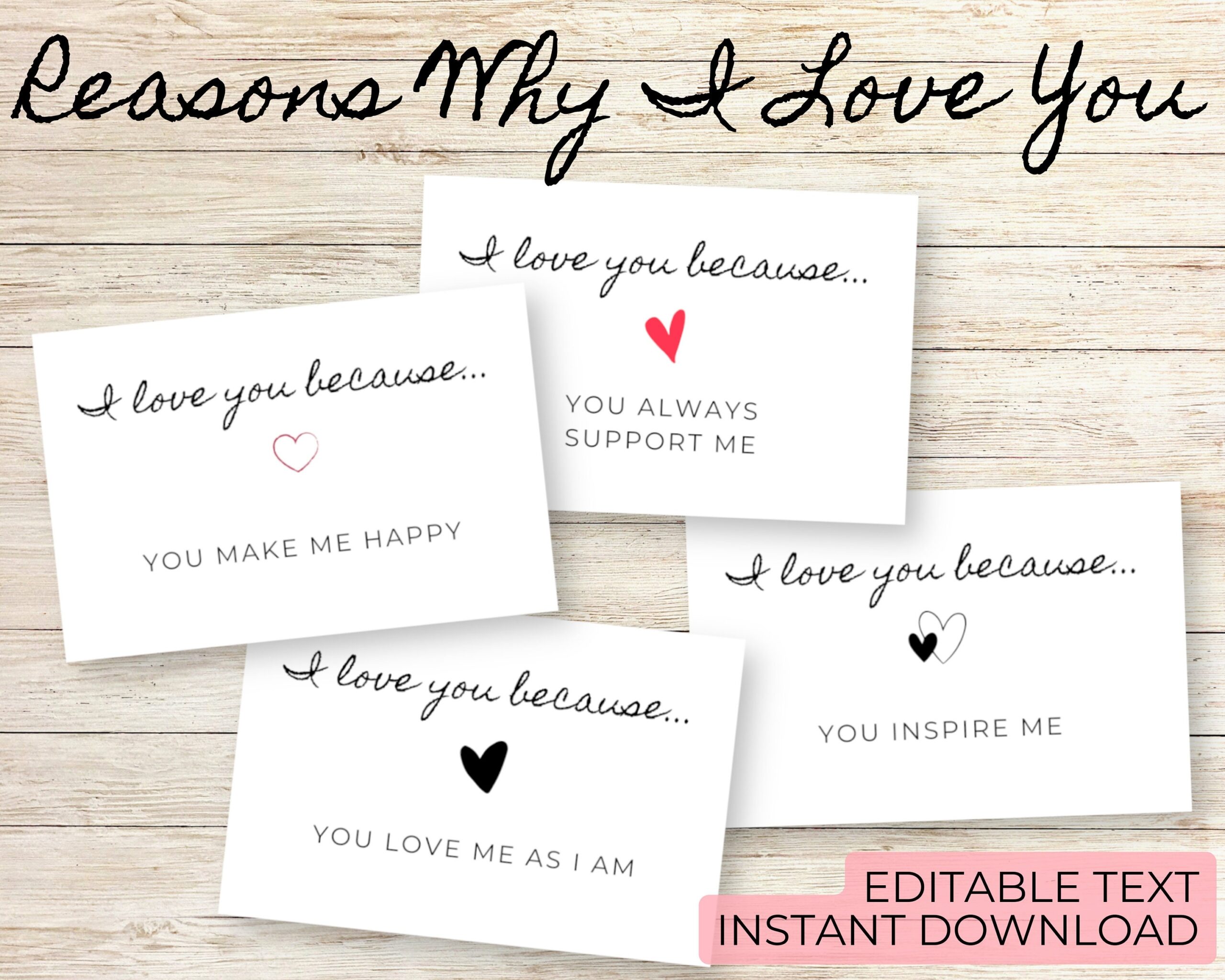 Cards Printable Reasons Why I Love You Printable Template Free 