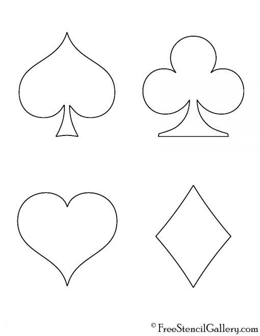 casino theme card outline template printable