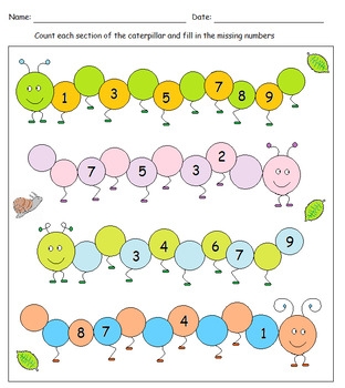 Caterpillar Counting Activity Printable