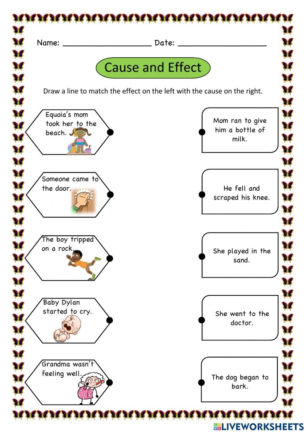 cause and effect printable activities