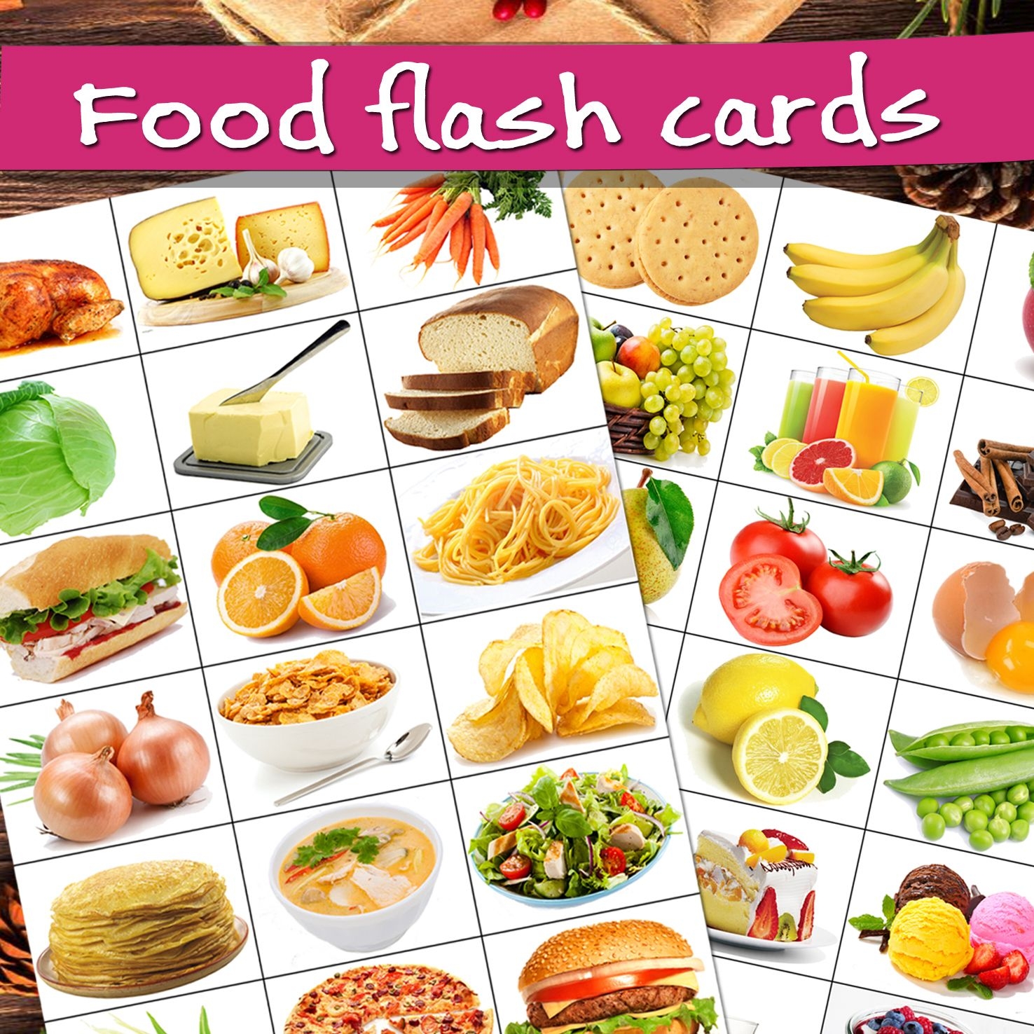 free printable food card templates