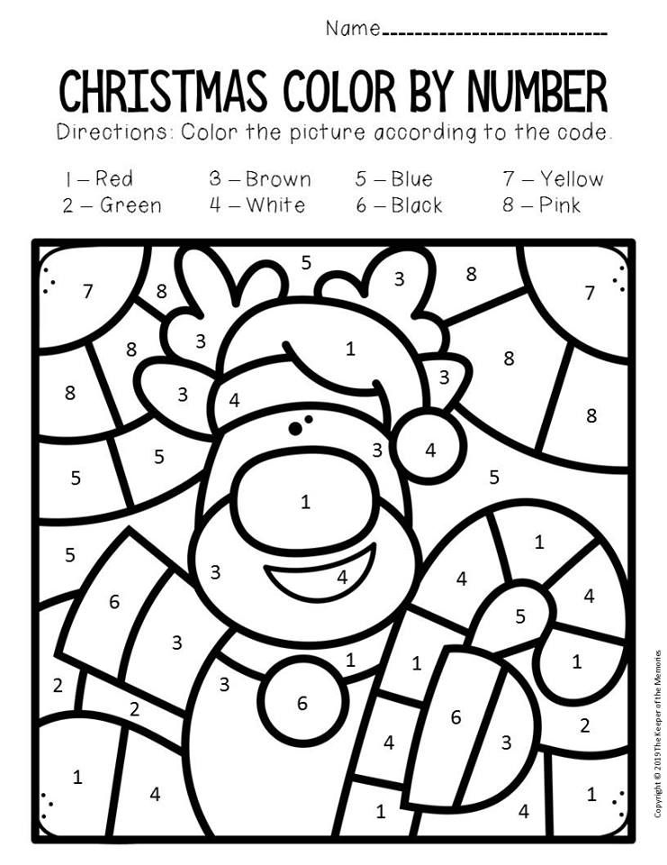 christmas color activities printable