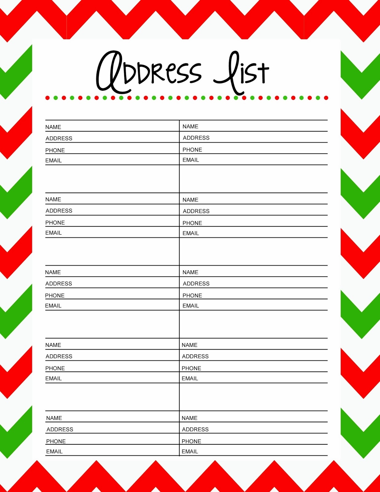 free printable christmas card templates address