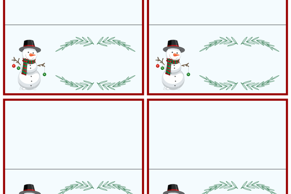 Christmas Place Cards 14 Free PDF Printables Printablee