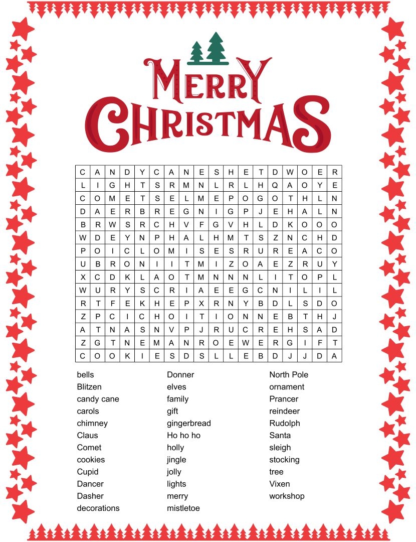 free printable christmas activity sheets for adults