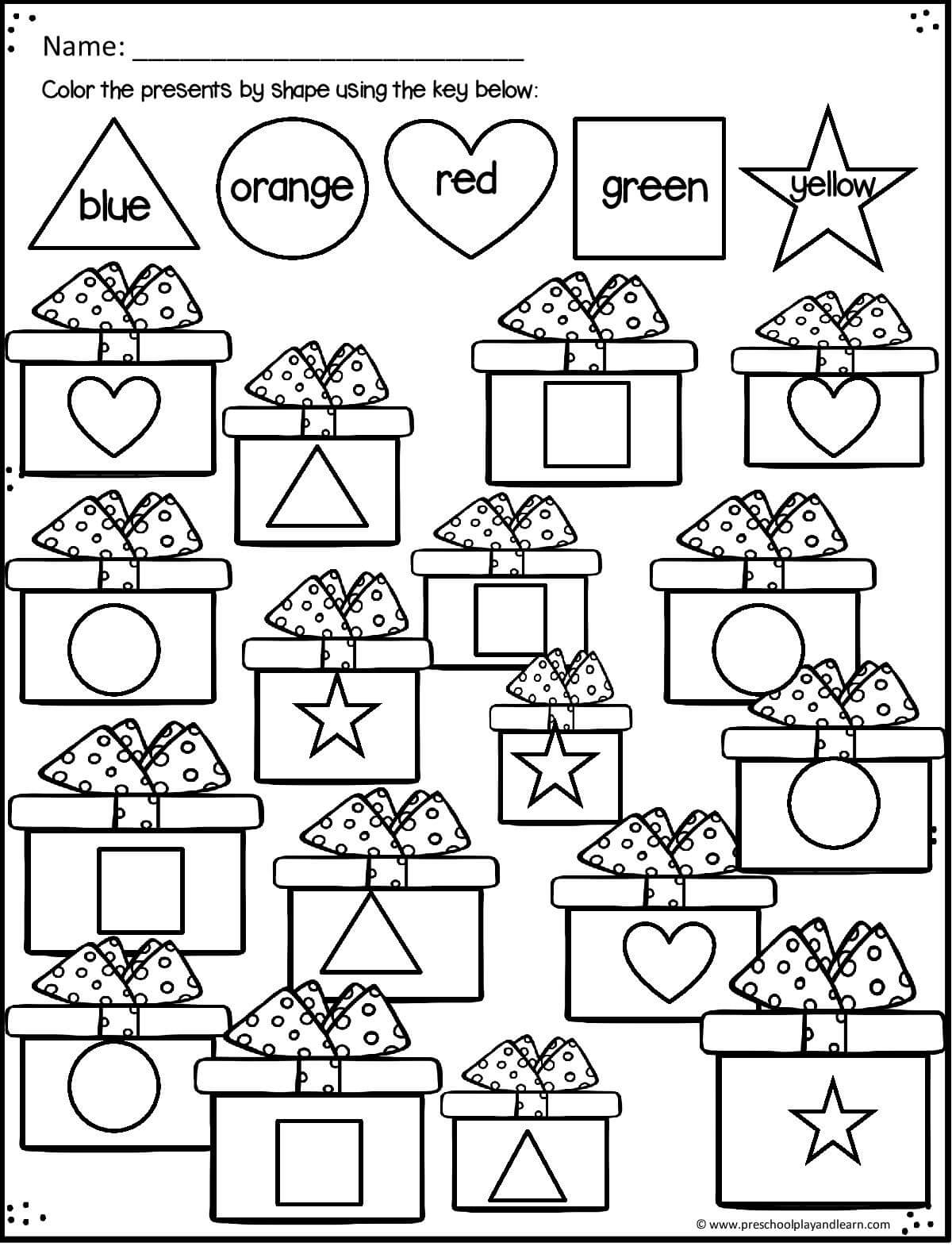 Christmas Printables For Kindergarten