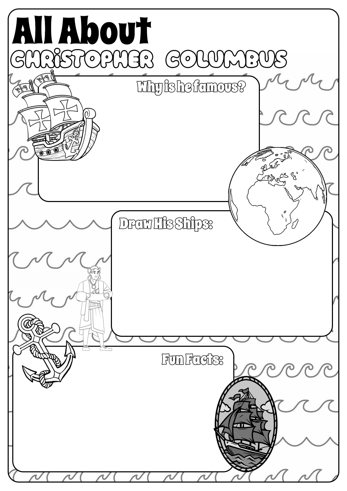 Christopher Columbus Printable Worksheet