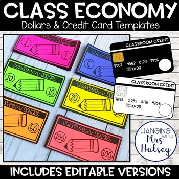 classroom credit card template printable