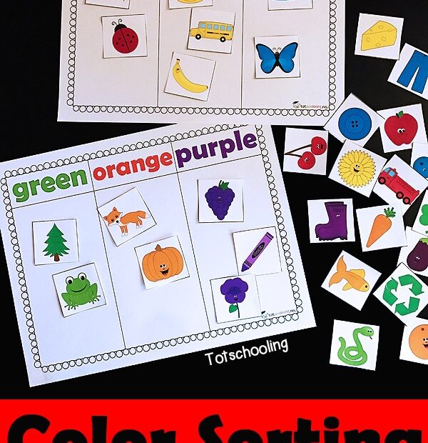 Color Sorting Printable Activity Totschooling Toddler Preschool