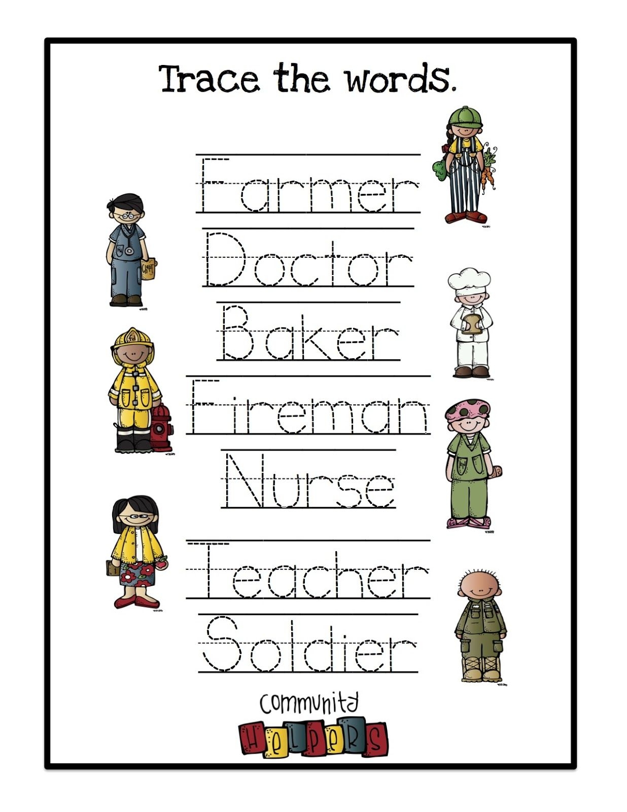 free printable community helpers activities