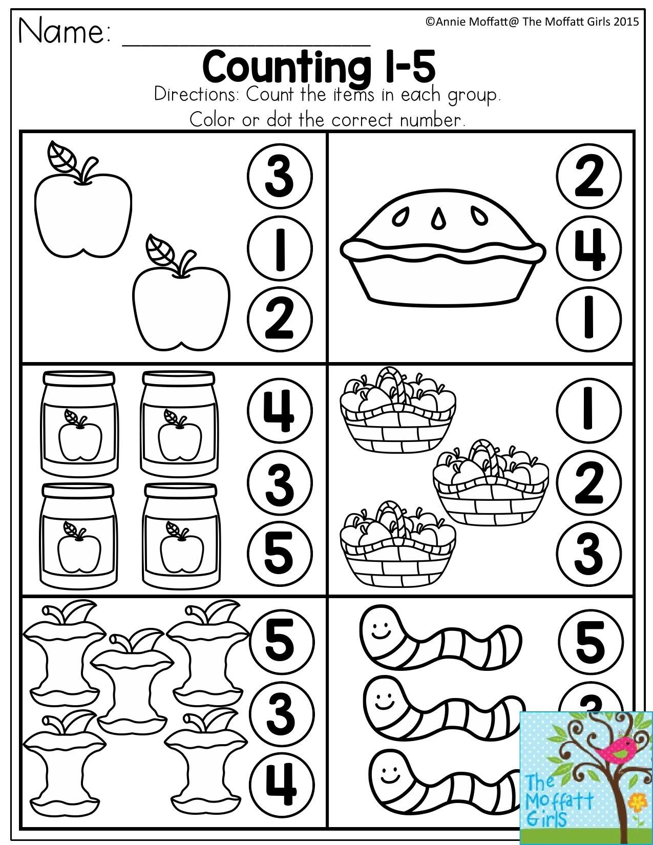 Count And Circle The Correct Number 1 To 5