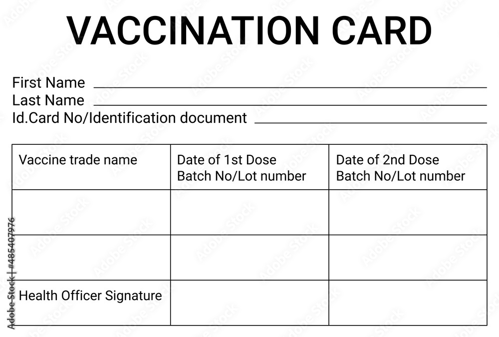 covid vaccine card template printable