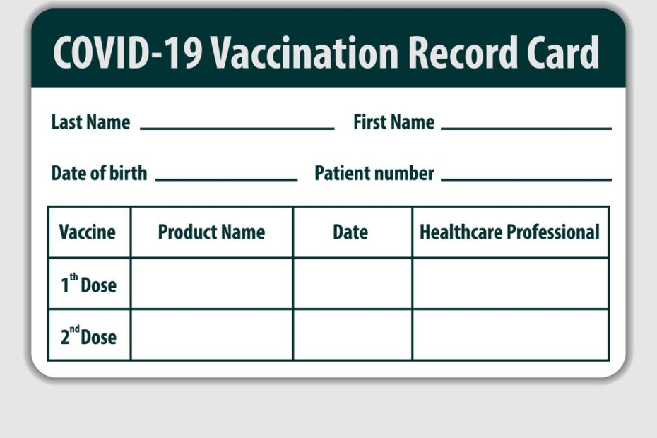 Covid19 19 Vaccination Card Mockup Template Vector Image