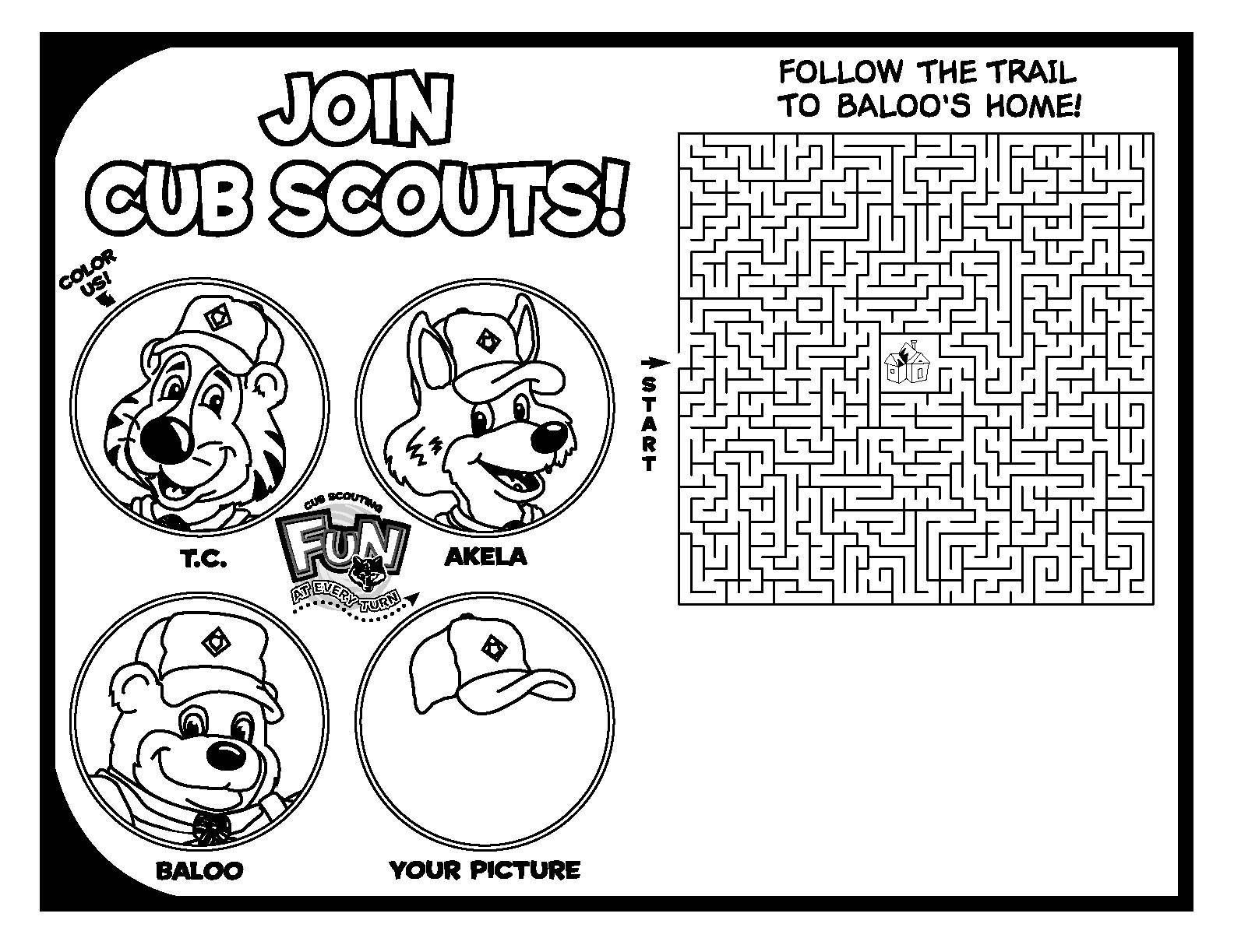 Cub Scout Activity Sheets