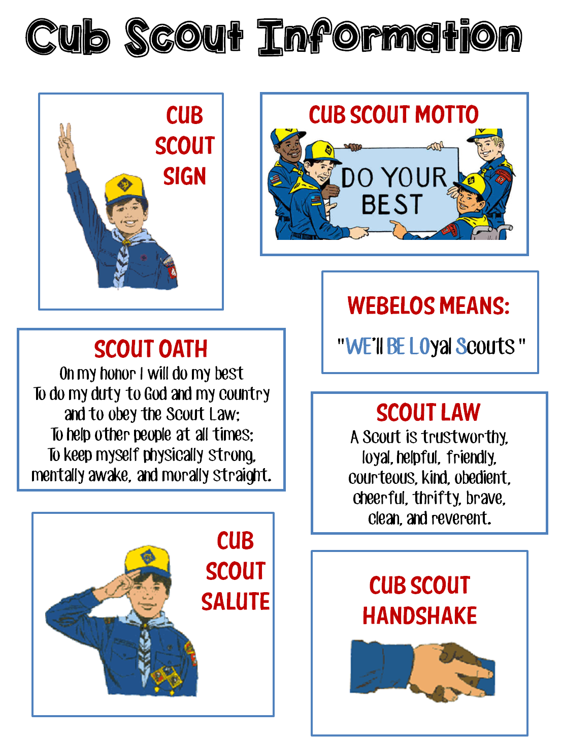 cub scout printable activity sheets