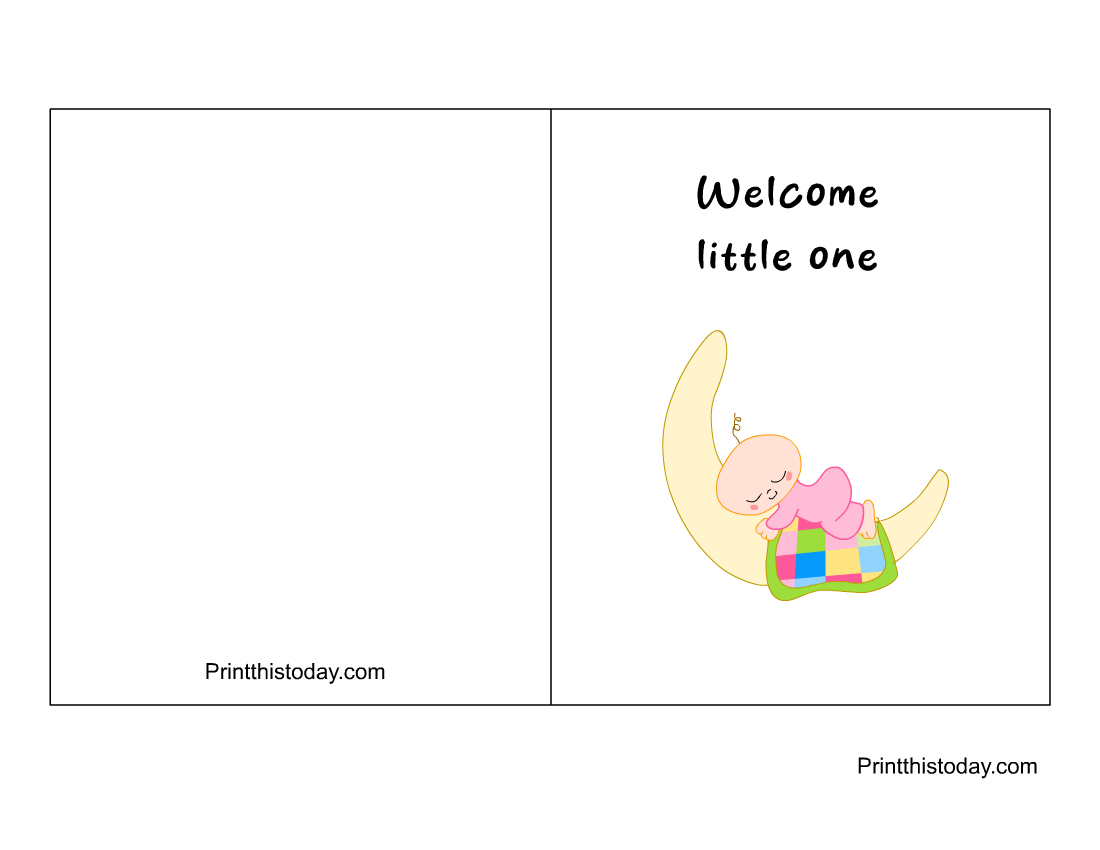 Cute Free Printable New Baby Baby Shower Cards