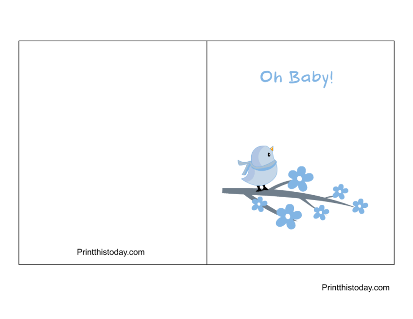 Cute Free Printable New Baby Baby Shower Cards