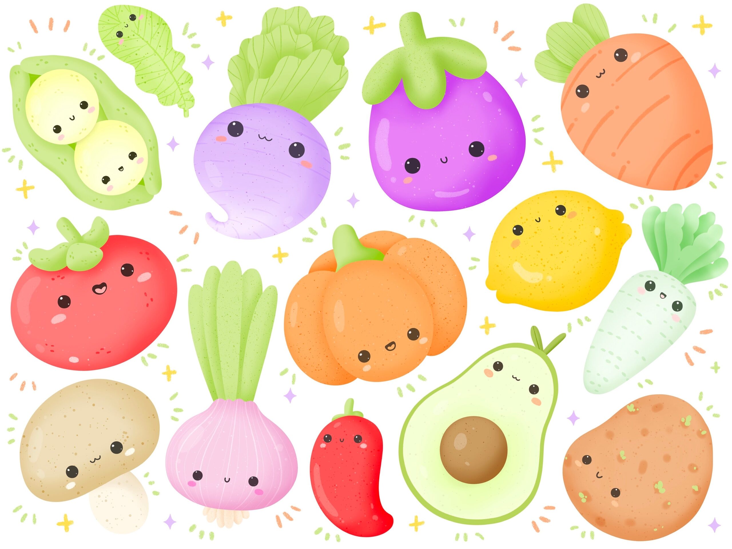 cute pictures of fruits and vegetables