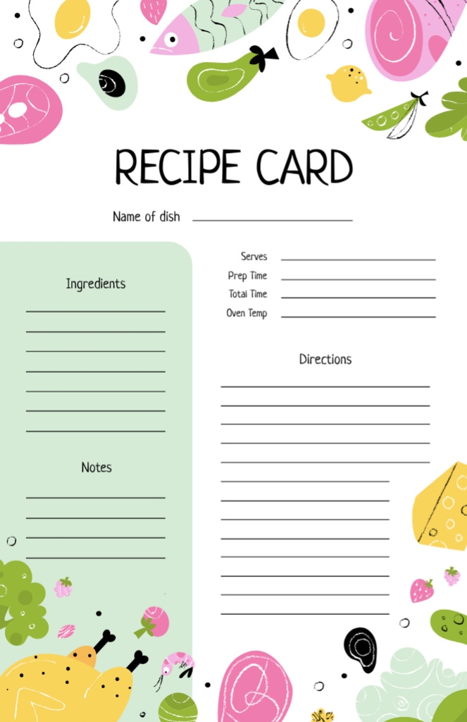 Cute Recipe Card Templates