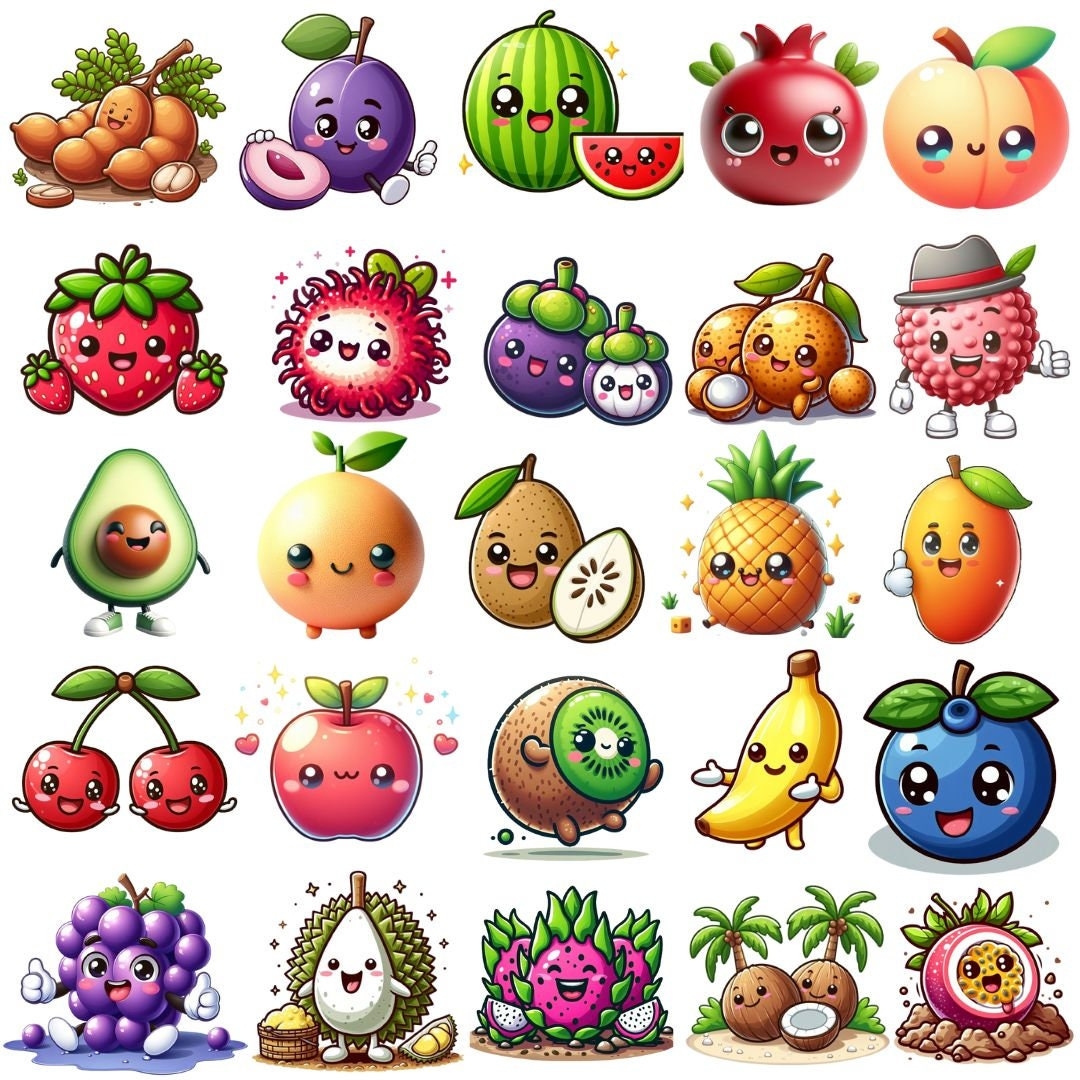 cartoon fruits and vegetables pictures