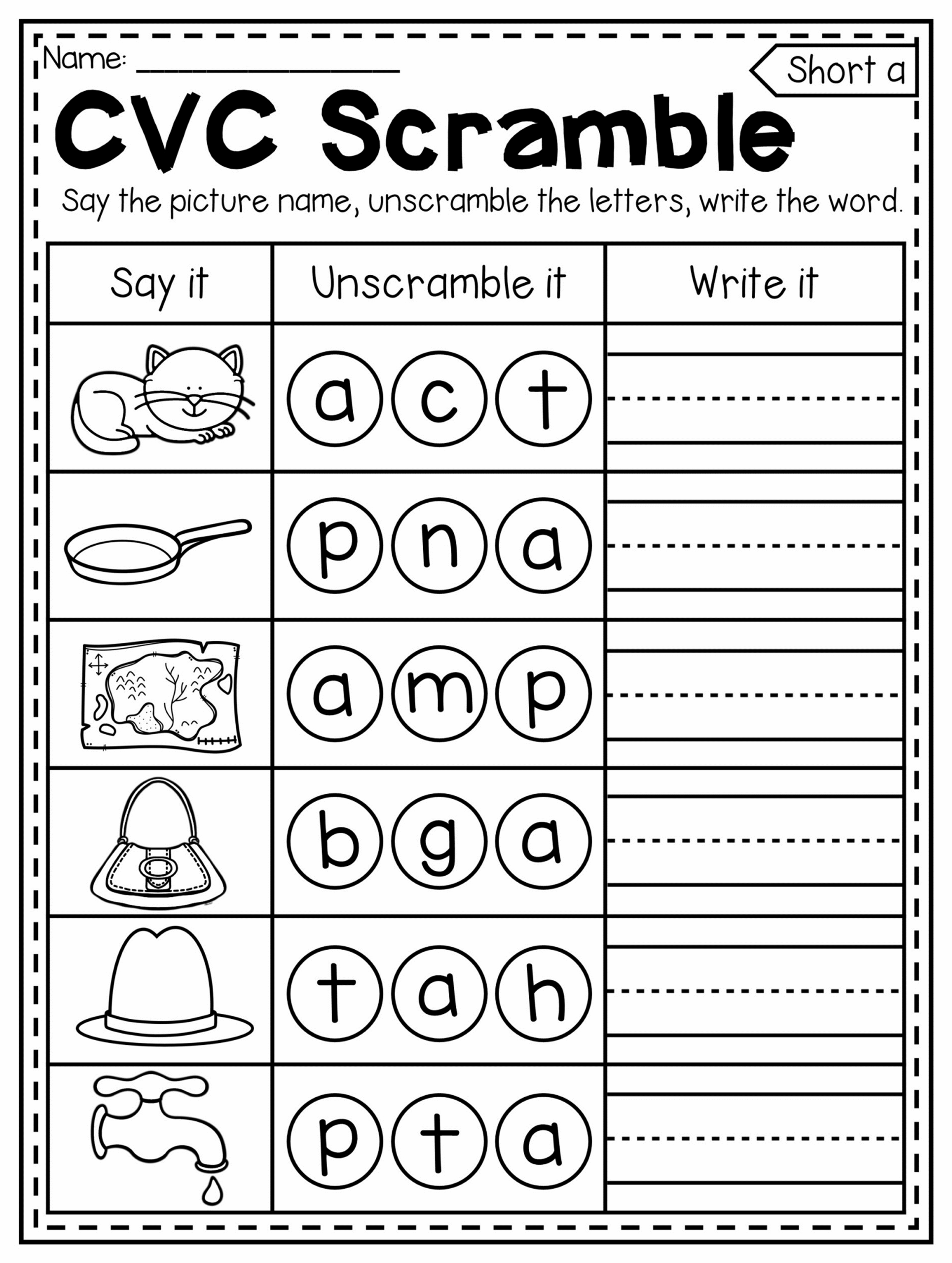 Cvc Worksheets Free Printable Printable Sight Words List