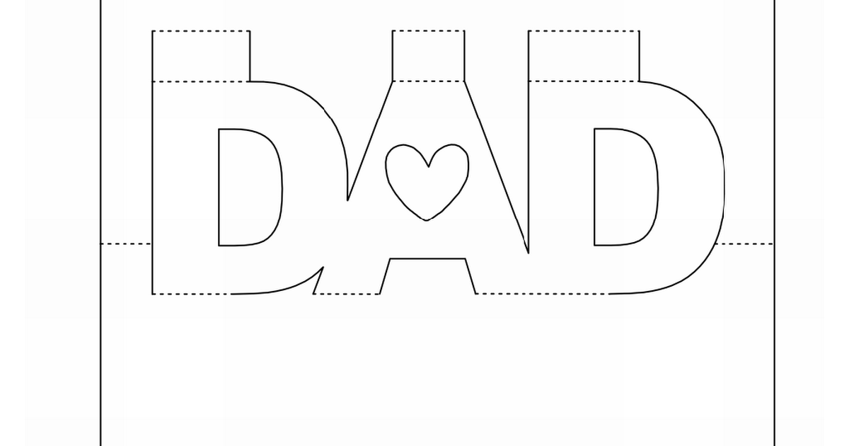 free printable father's day pop up card template
