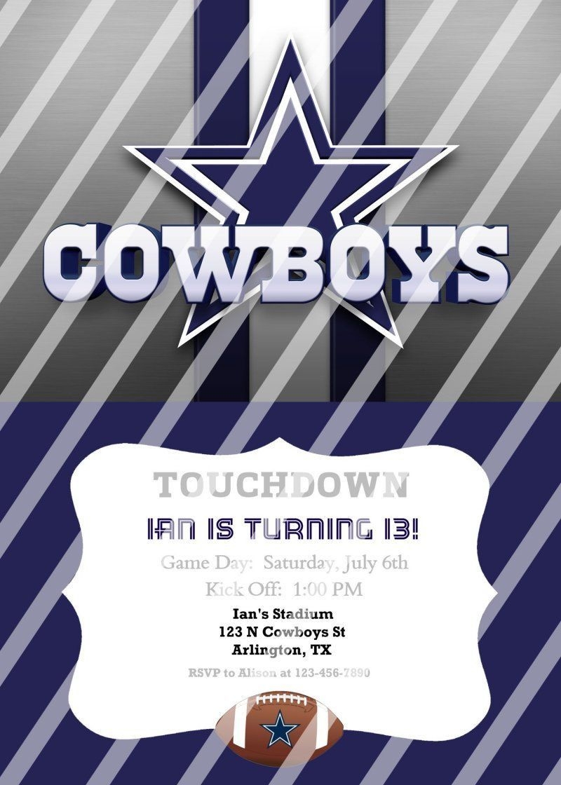 Dallas Cowboys Invitation Template Dallas Cowboys Birthday Party 