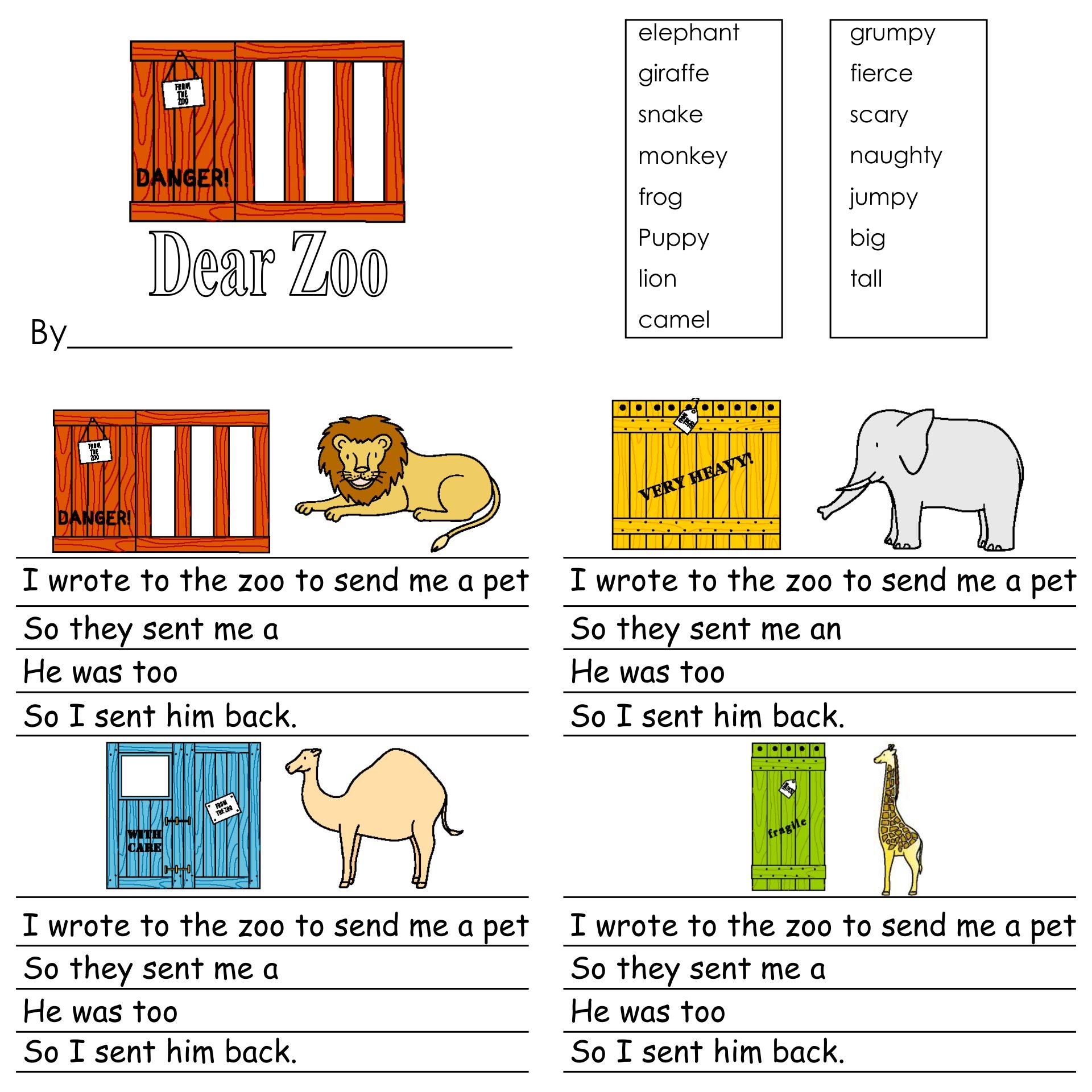 Dear Zoo 10 Free PDF Printables Printablee