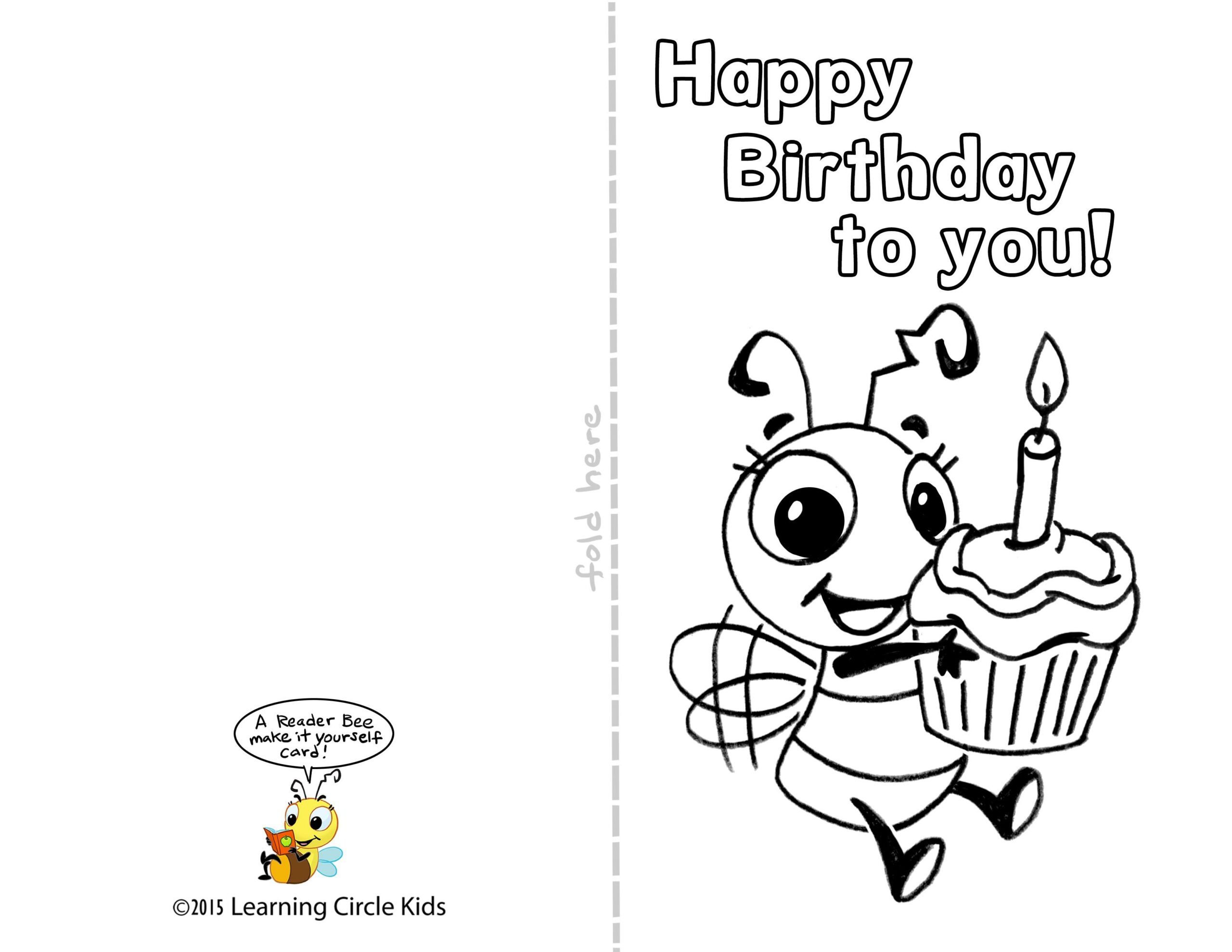 DIY Free Printable Birthday Card For Kids