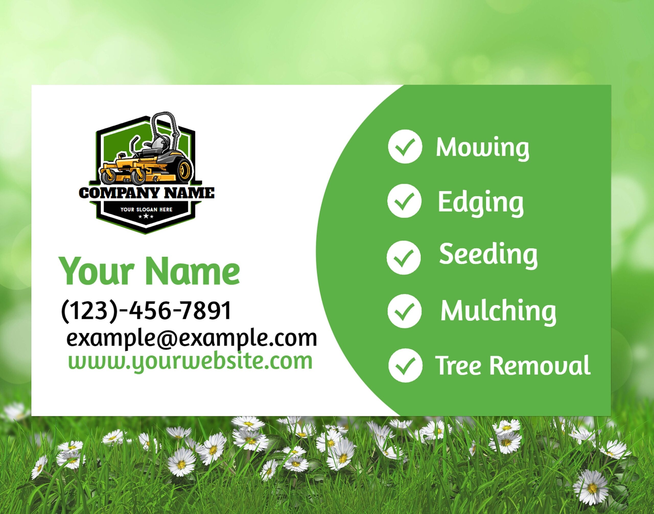free printable lawncare card templates