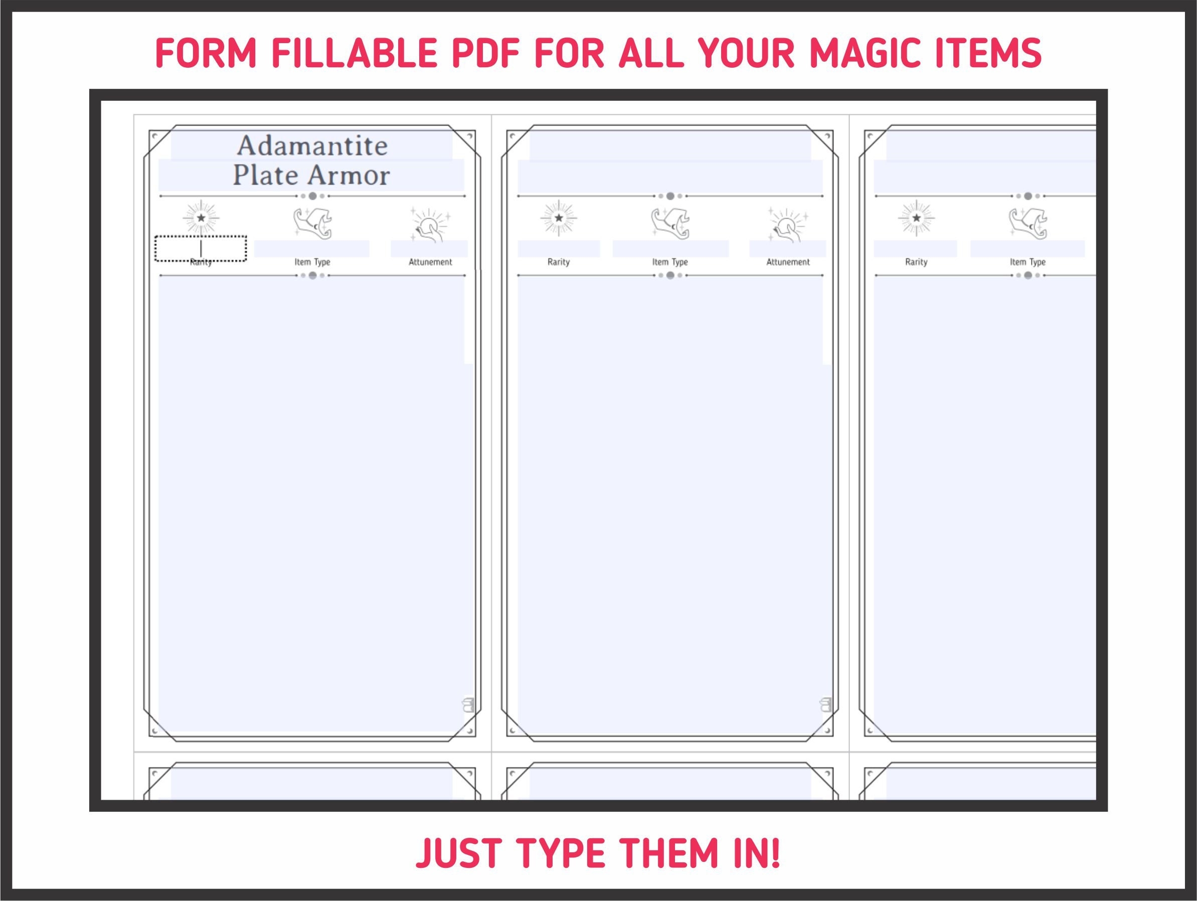 Dnd 5E Magic Item Template Pdf At Claudia Allen Blog