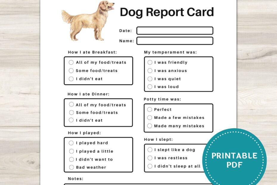 Dog Report Card Template Free Printable Templates Free