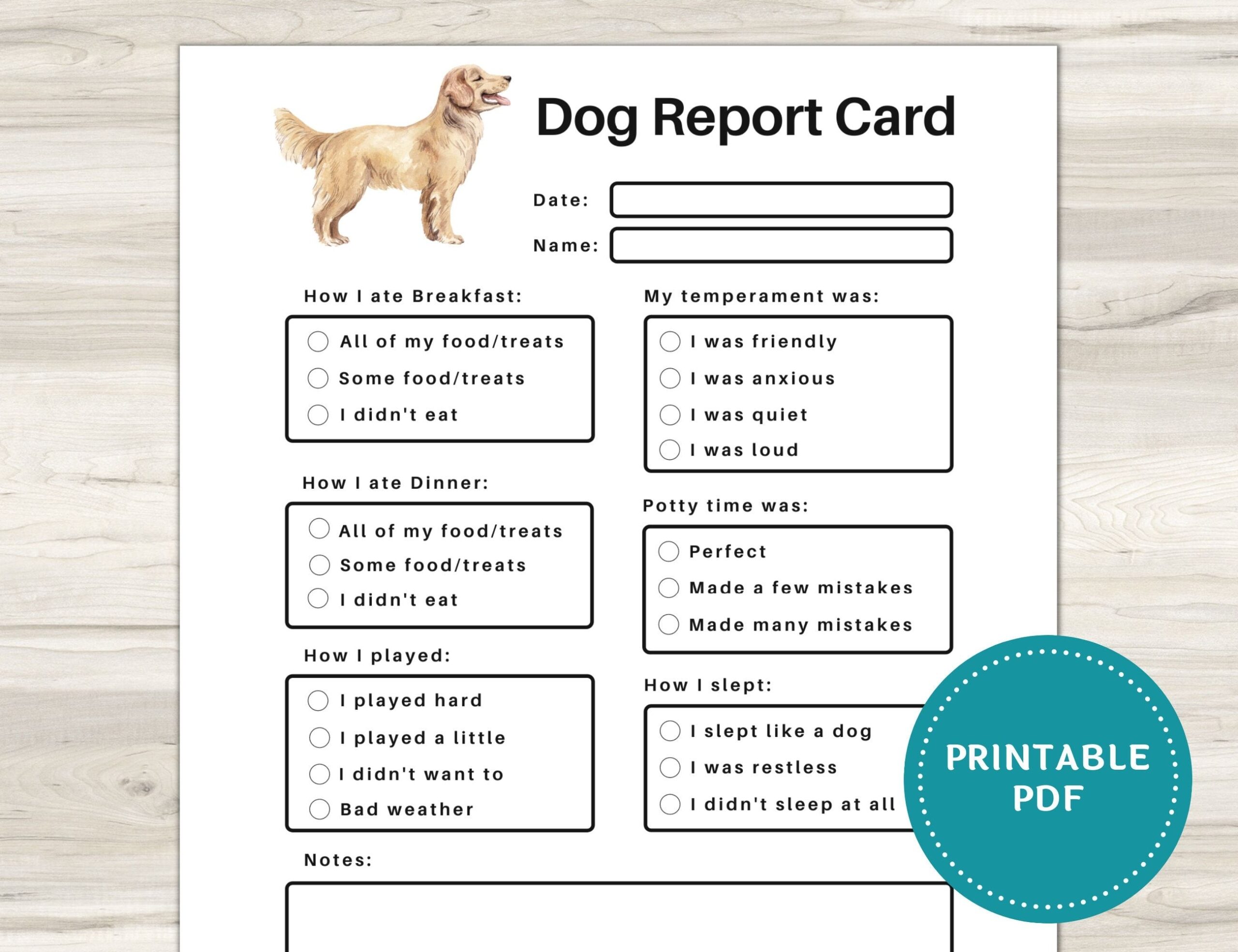 Dog Report Card Template Free Printable Templates Free