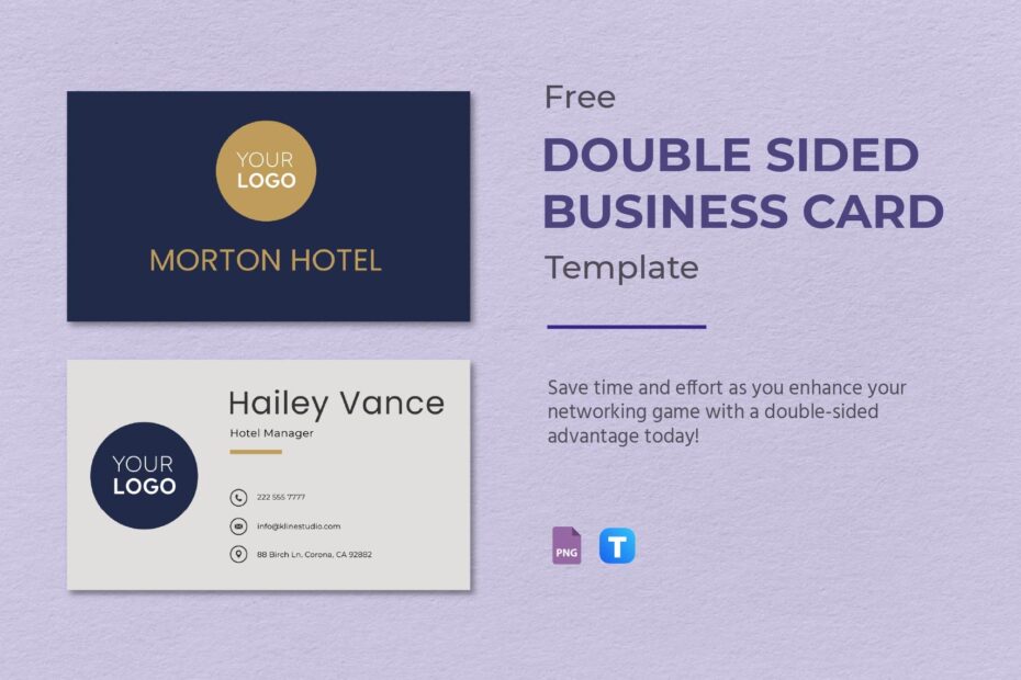 Double Sided Business Card Template Free Download Word Free Printable