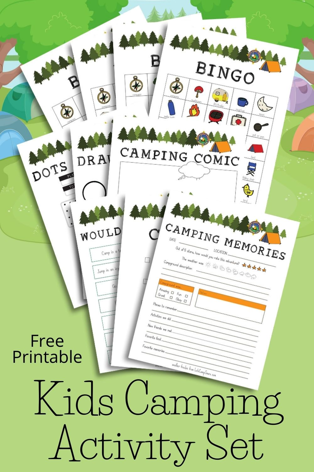 Download Print This Free Kids Camping Activity Set These Free 