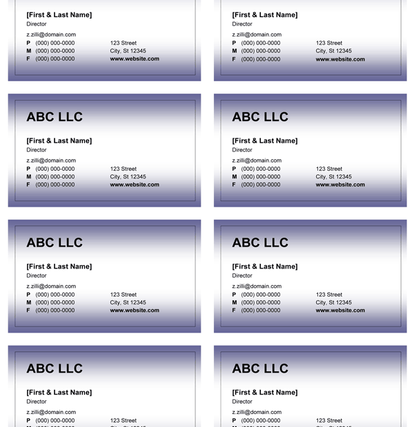 Downloadable Editable Free Printable Business Card Templates