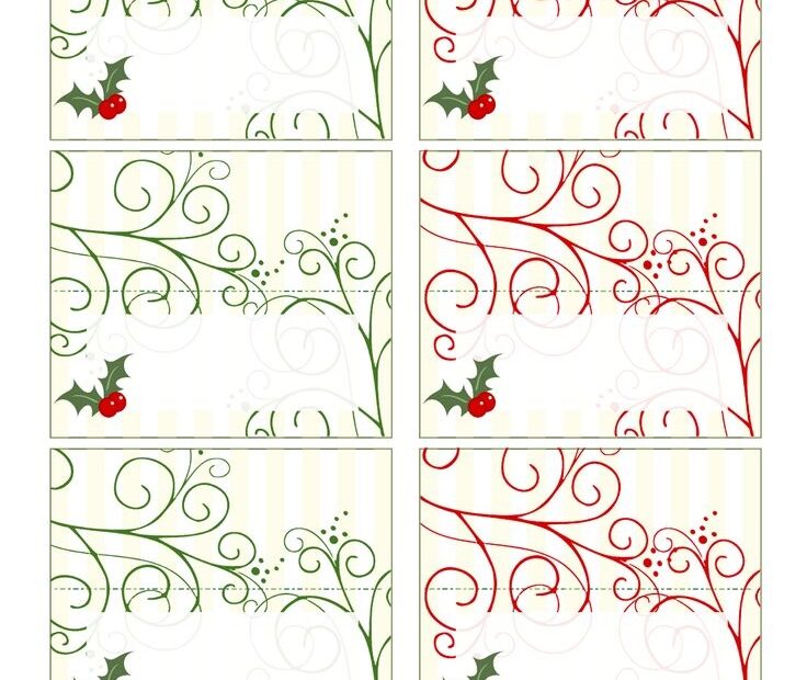 Downloadable Free Printable Christmas Place Cards Template Easemaio