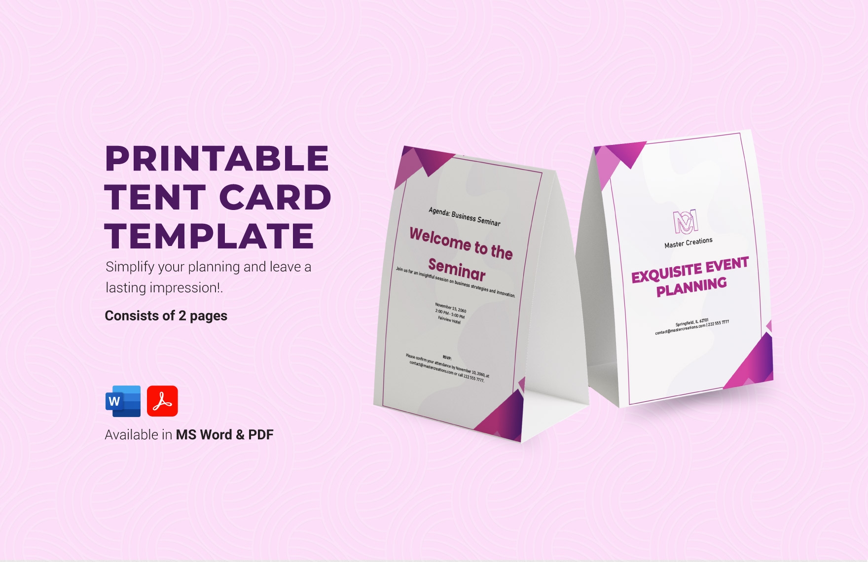 Downloadable Free Printable Tent Cards Templates Free Printable