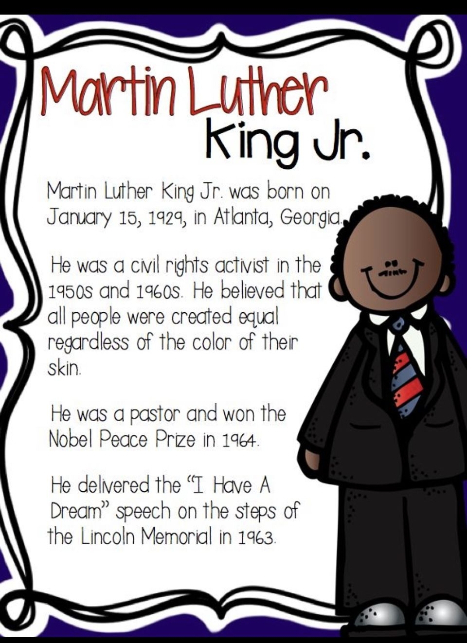 martin luther king jr printable activities 2nd grade