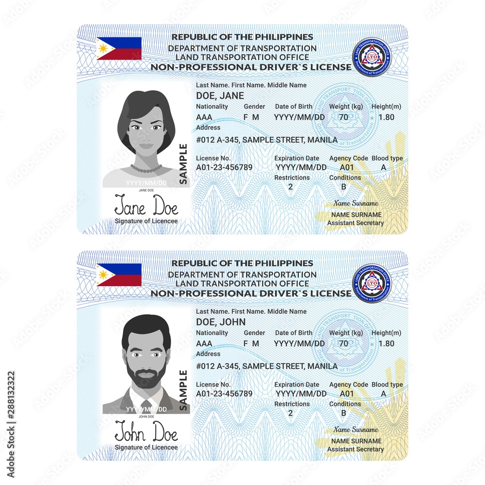 free printable id card drivers license template philippines