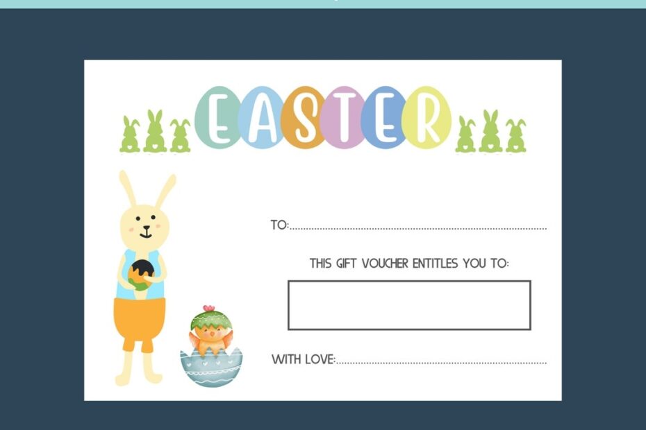 Easter Gift Certificate Instant Download Easter Gift Card Printable